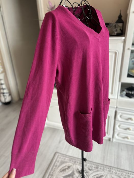 Pulover lung Bhs, marime 48, nou, fucsia