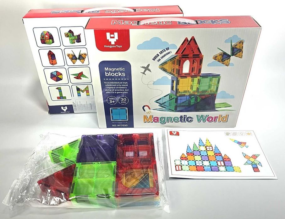 ДВА комплекта - изцяло магнитни Конструктори 60 части 52лв. (2х30)