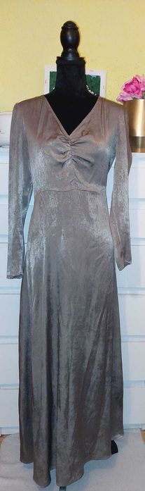 Rochie lunga stil metalic bronz ONLY