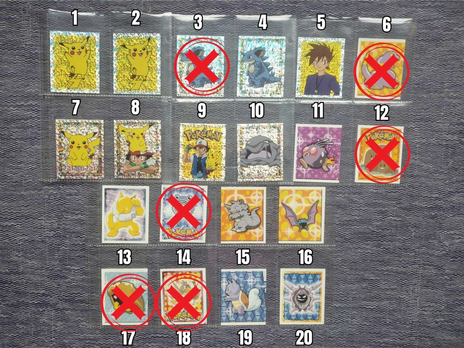 Pokemon Стикери Merlin от 1999 Червен Албум Оригинални Колекционерски