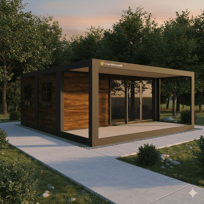 Containere modulare pe structură metalică rezistentă și invelite cu panou sandwich termoizolant,
