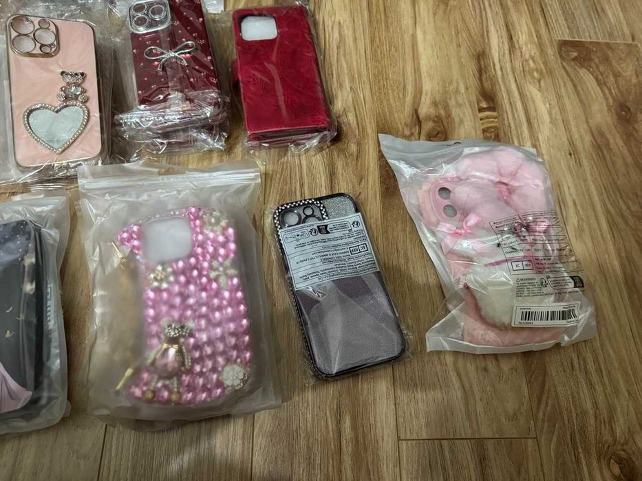 Чехлы для Iphone 15 Pro Max стразы камушки зеркало плющевый