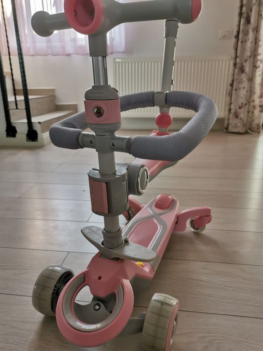 Trotineta cu scaun 7 în 1 roz