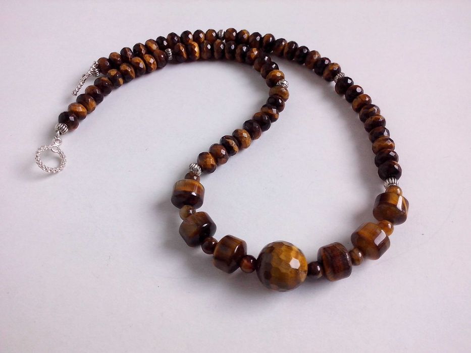 colier pietre naturale ochi de tigru,clasic,elegant