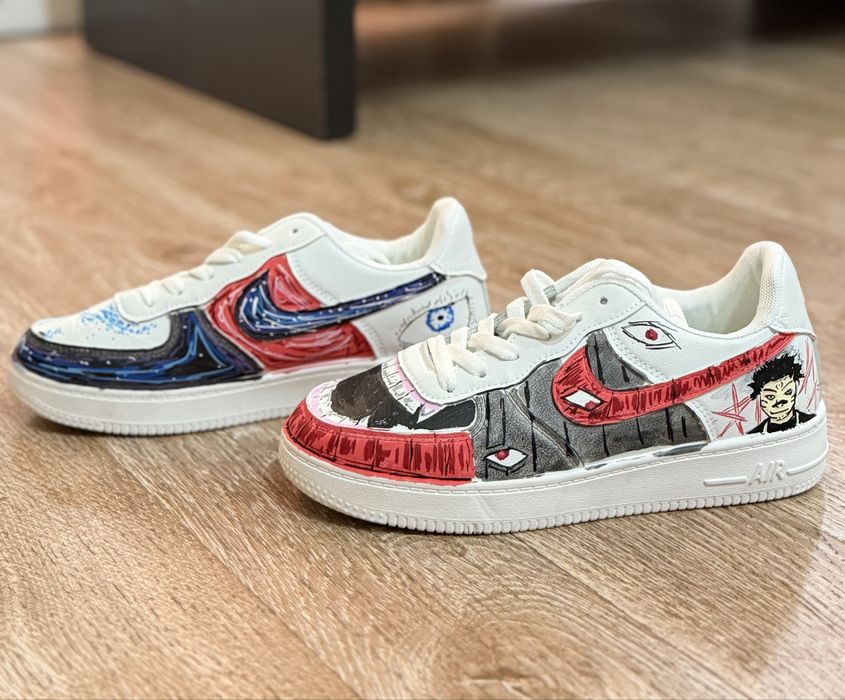 Кастом кроссовки с ручной росписью. Уникальная пара.