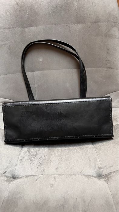 Черна vintage дамска чанта от естествена кожа