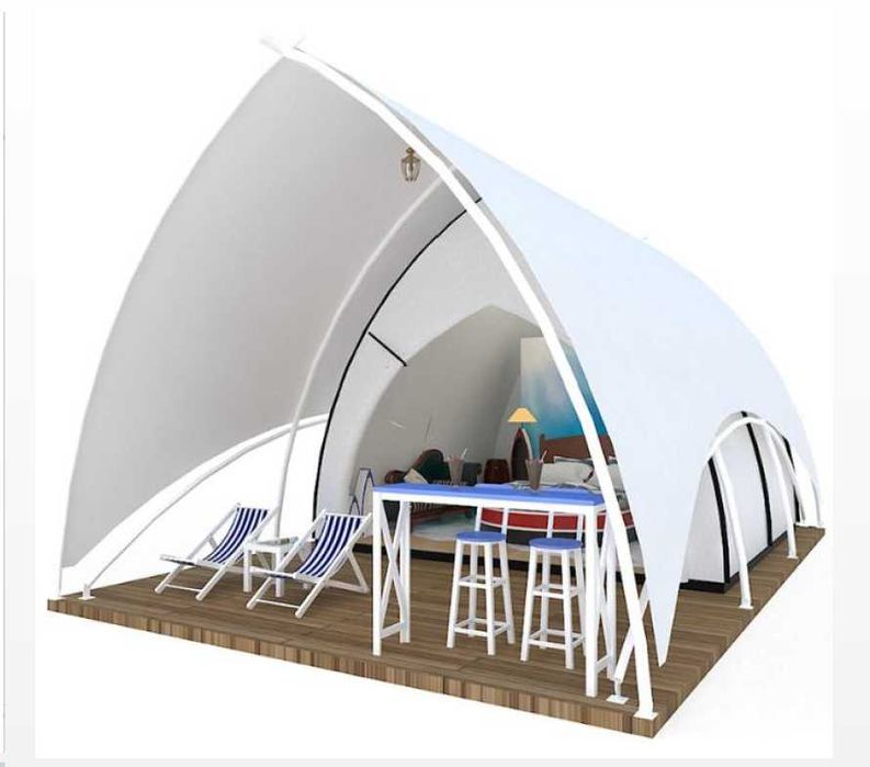 Cort tip Ekobel sail, structura premium tip barca cu panze, 35 mp.