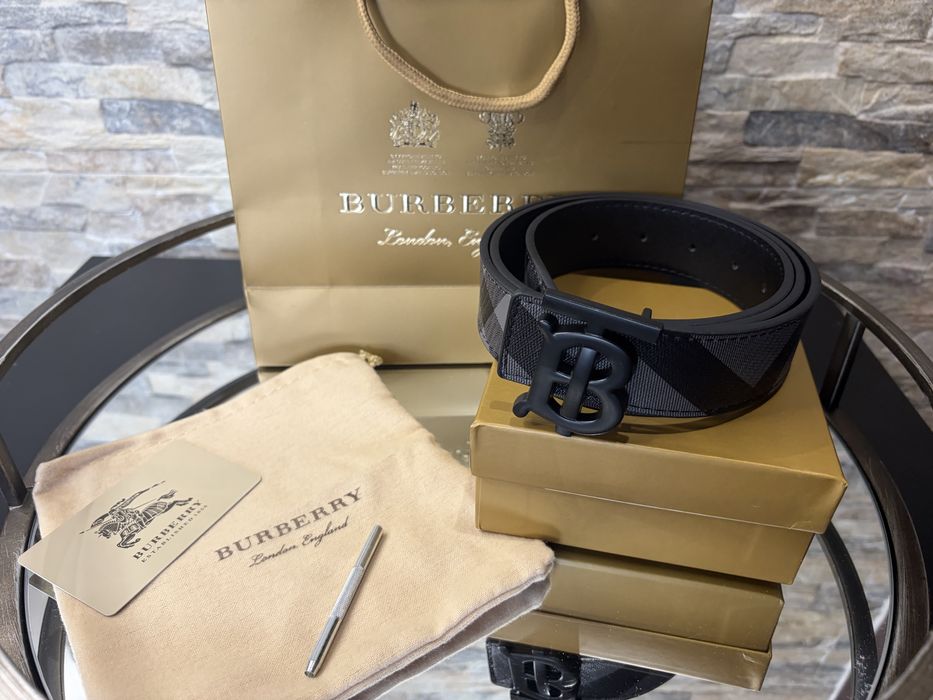 Мъжки Колан Естествена Кожа Burberry