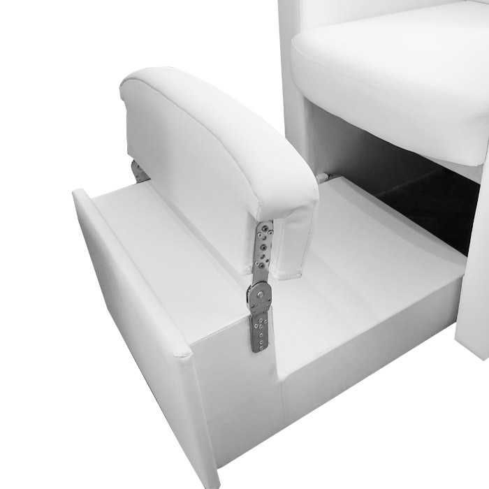 Масивен козметичен стол за педикюр с вадеща се поставка - Бял/Черен