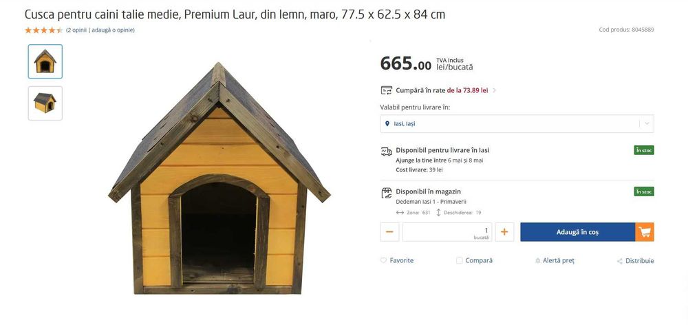 Cusca pentru caini talie medie
