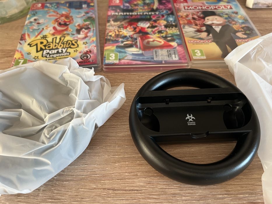 Lot 3 jocuri Mario Kart 8 Rabbids Party Monopoly Switch 1 2 joc Nintendo 2 volane