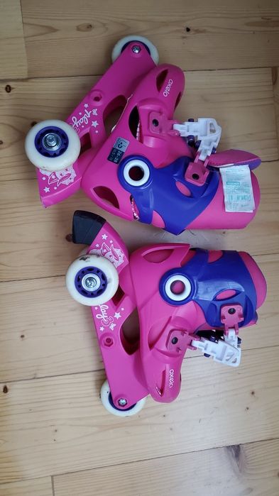 Role fetita roz Oxelo Decathlon marime 26-28 in stare foarte buna