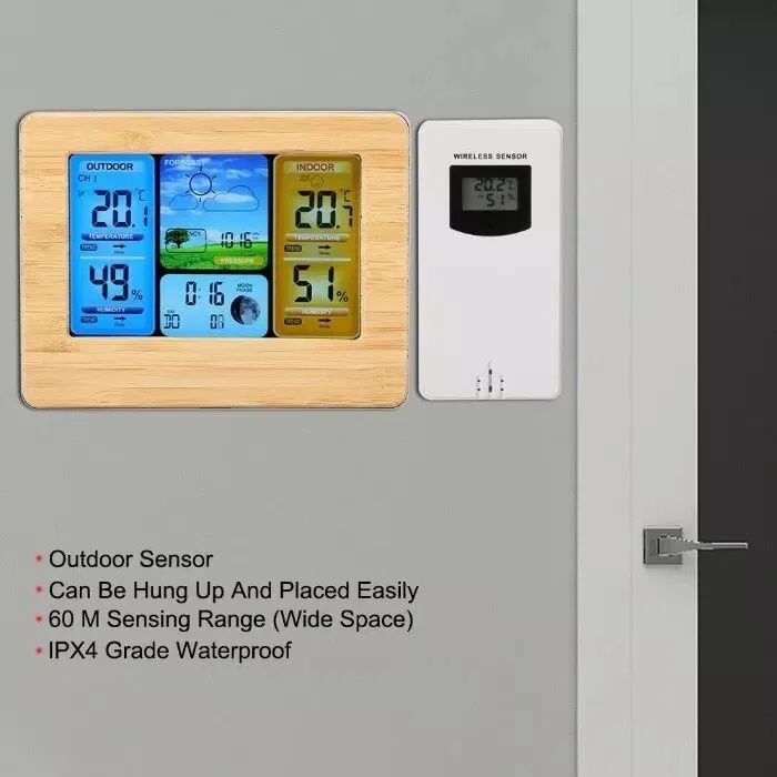 Statie meteo interior/exterior, wireless, calendar, umiditate. Noua!