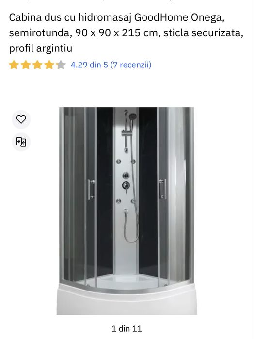 Vand cabina dus hidromasaj noua