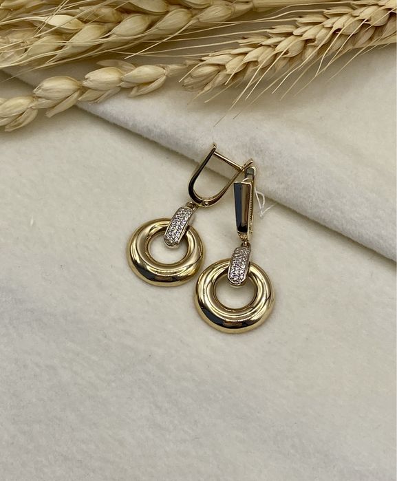 Серьги желтое золото 585. Апорт Маркет