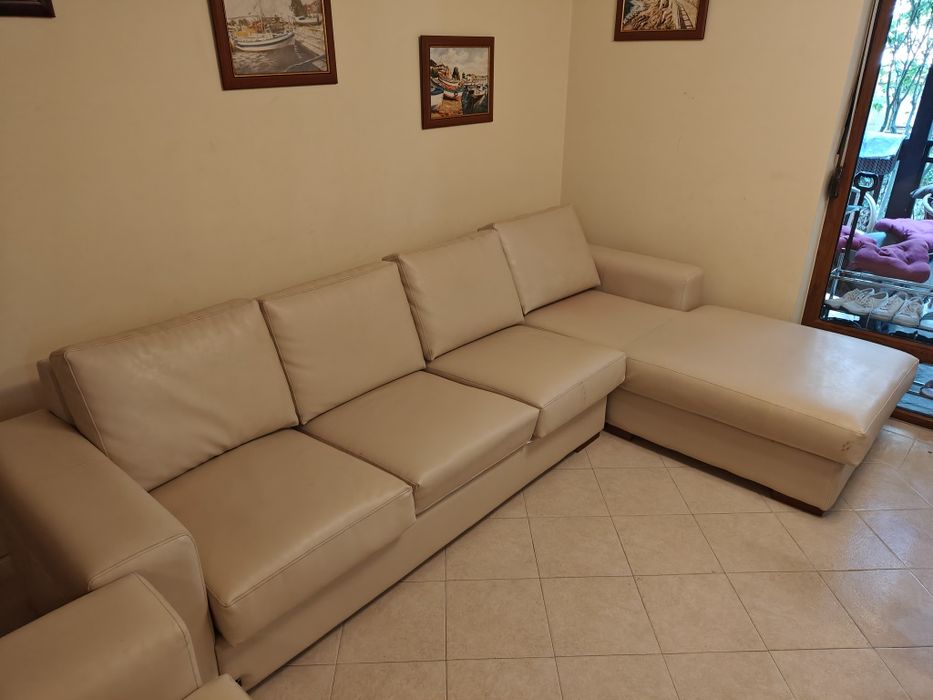 Диван 3-ка с голяма лежанка и голям фотьойл