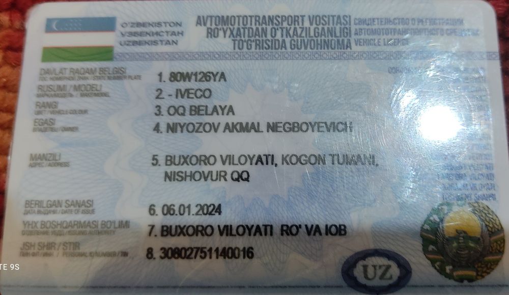 IVECO sotiladi holati yaxshi