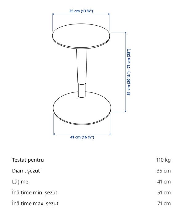 Scaun inalt reglabil pentru birou