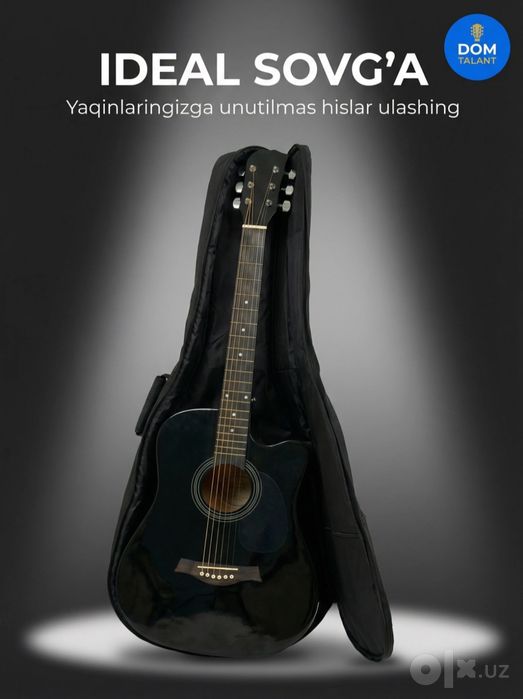 Gitara qora akustik yangi 38 razmer