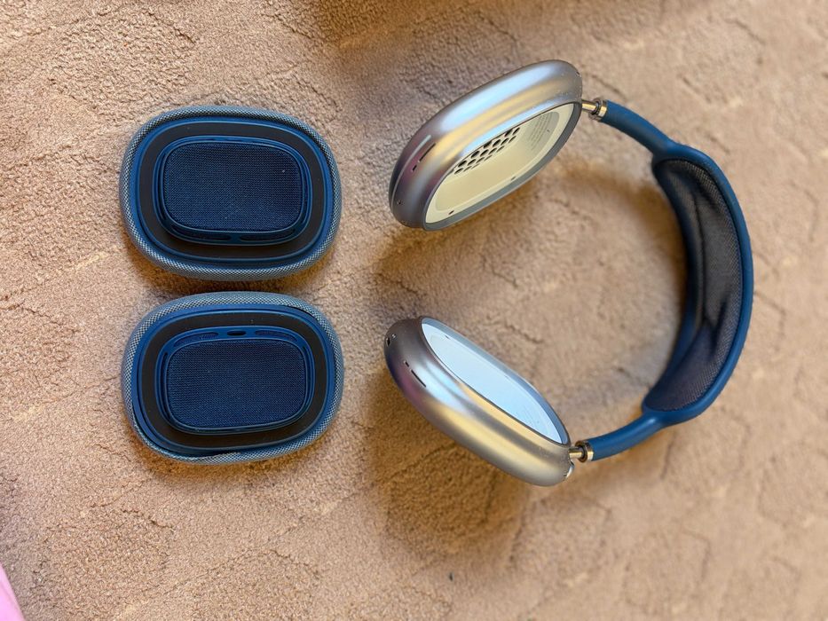 Căști Apple AirPods Max albastre, Lightning, cu cutie și husă