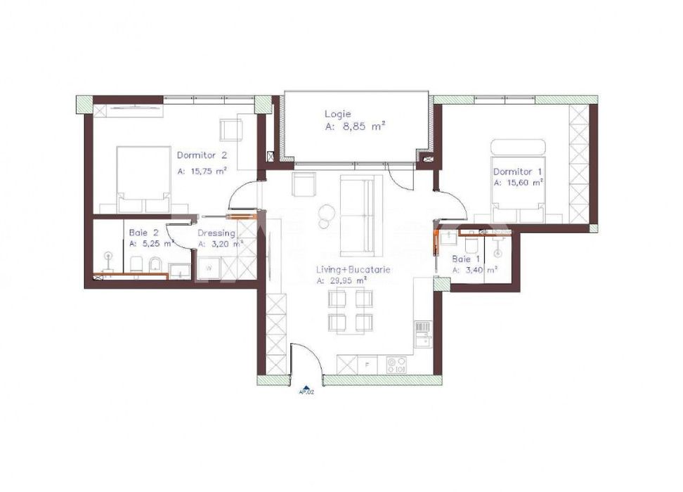 Apartament cu 3 camere bloc nou de vanzare in Centru — fotografia 1