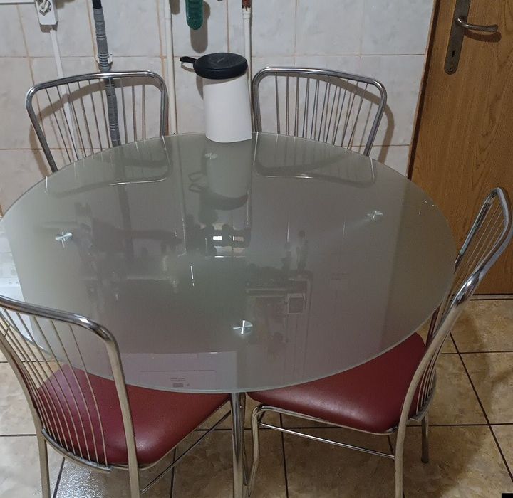 Masă sticlă securizată bucătărie living