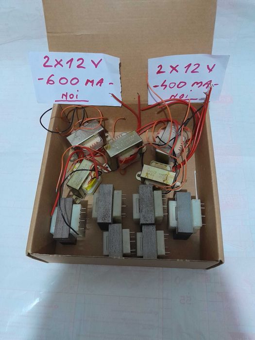 Transformatoare noi 220 V , tip 2x12 volti ,valori intre 400-600 mA,