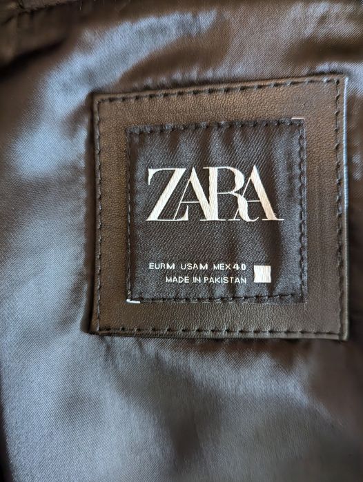 Geaca Piele Naturala Zara Barbati M 40