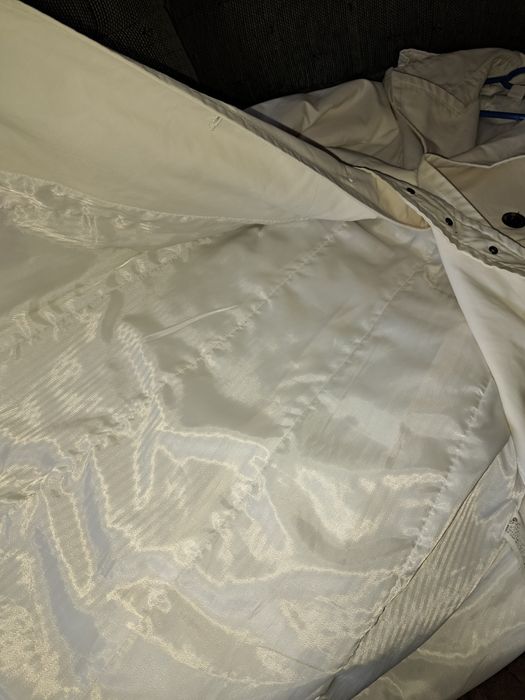 Pardesiu/palton Zara Basic alb cu cordon in talie