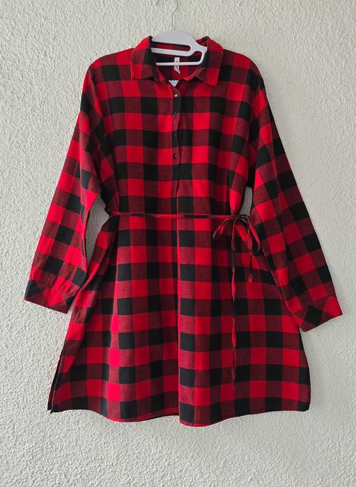 Дамска карирана рокля размер ХЛ-2ХЛ