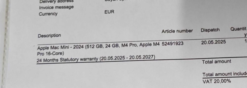 Mac Mini M4 Pro 24/512GB с Гаранция