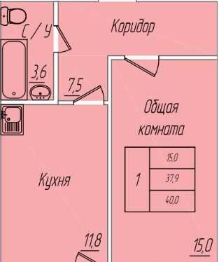 1 ком напротив завода Алюр