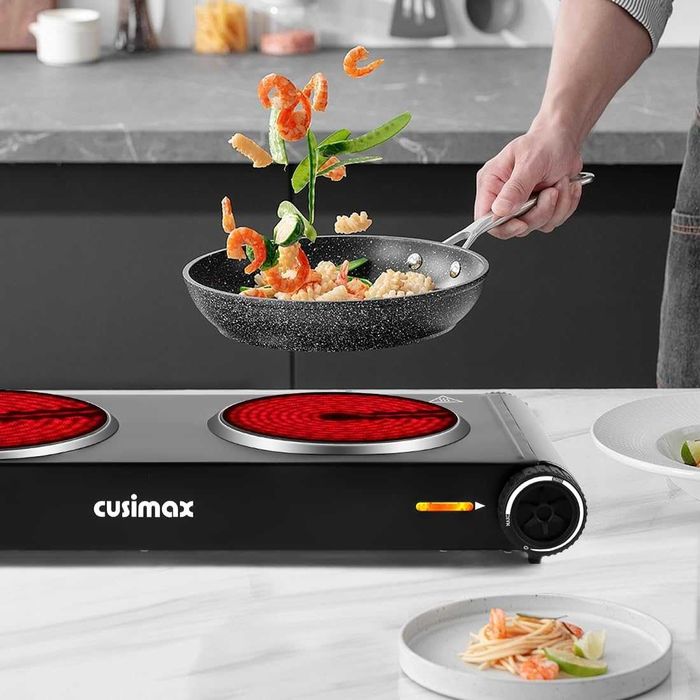 CUSIMAX двоен електрически котлон 2400 W,преносим инфрачервен плот