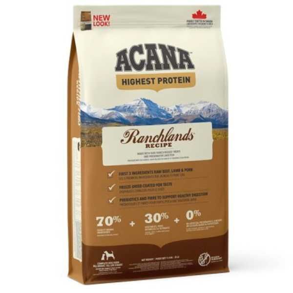 Пълноценна Храна за Кучета от Всички породи - 11.4кг- Ranchlands- Acana