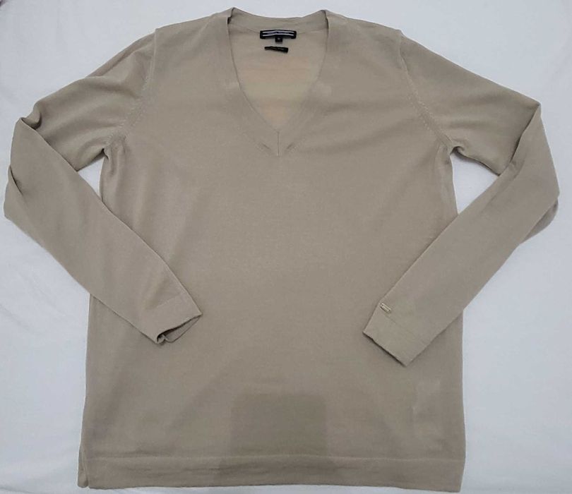 Pulover de dama bej din lana fina 100% Tommy hilfiger