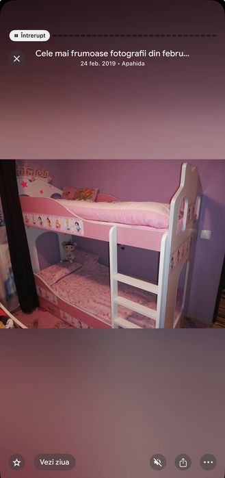 Pătuț supraetajat fetite