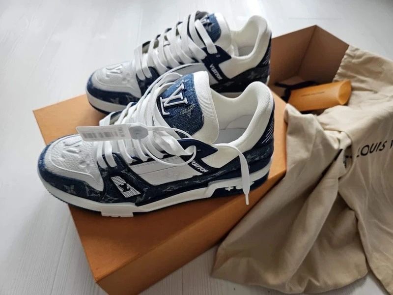 #REDUCERE# Louis Vuitton Trainer Denim #Verificare Colet#