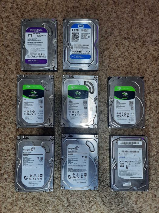 Жёсткие диски, формата 3.5. Разной ёмкостью.