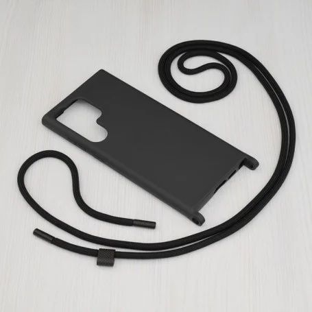 Husa cu snur Samsung Galaxy S23 Ultra Techsuit Crossbody Lanyard, negr