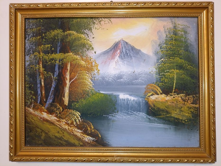 Tablou Pictat"Cascada Ascendentă în Lumină Aurie" Anul 1998