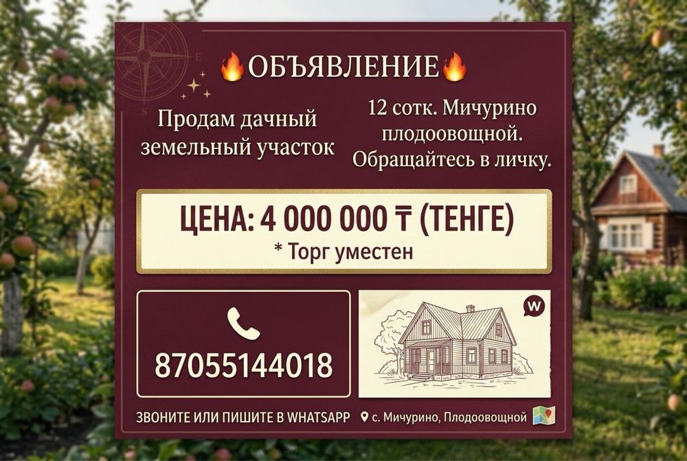 Срочно продам земельный участок