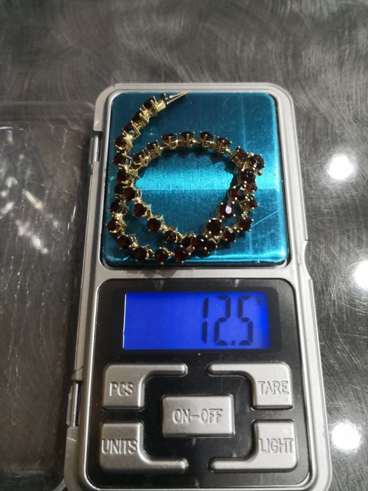 Vind brățară din aur 14kt cu granate Bohemia