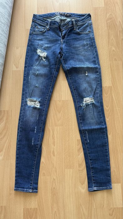 Дънки с дълъг крак ниска талия