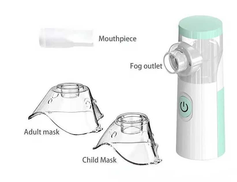 Nebulizator Portabil NOU Silentios 2 Masti Copii Adulti  Mesh Baterii