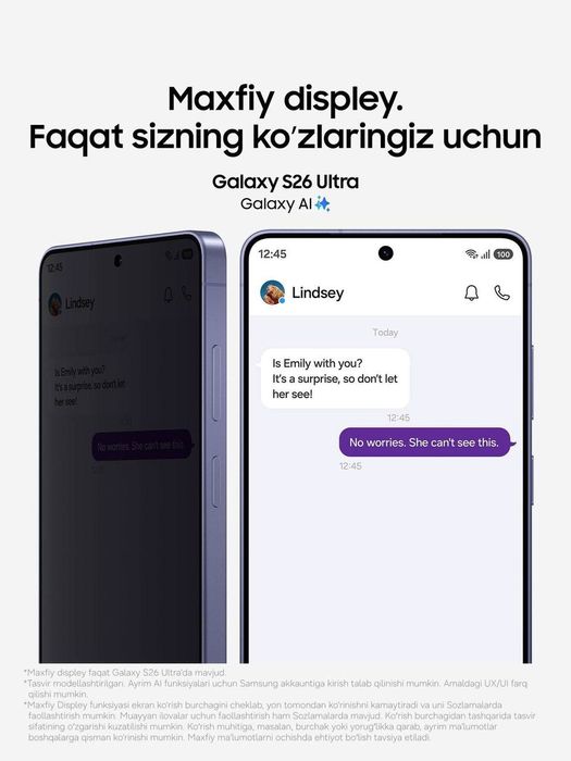Samsung S26 Ultra 1trb Naqt va Nasiyaga