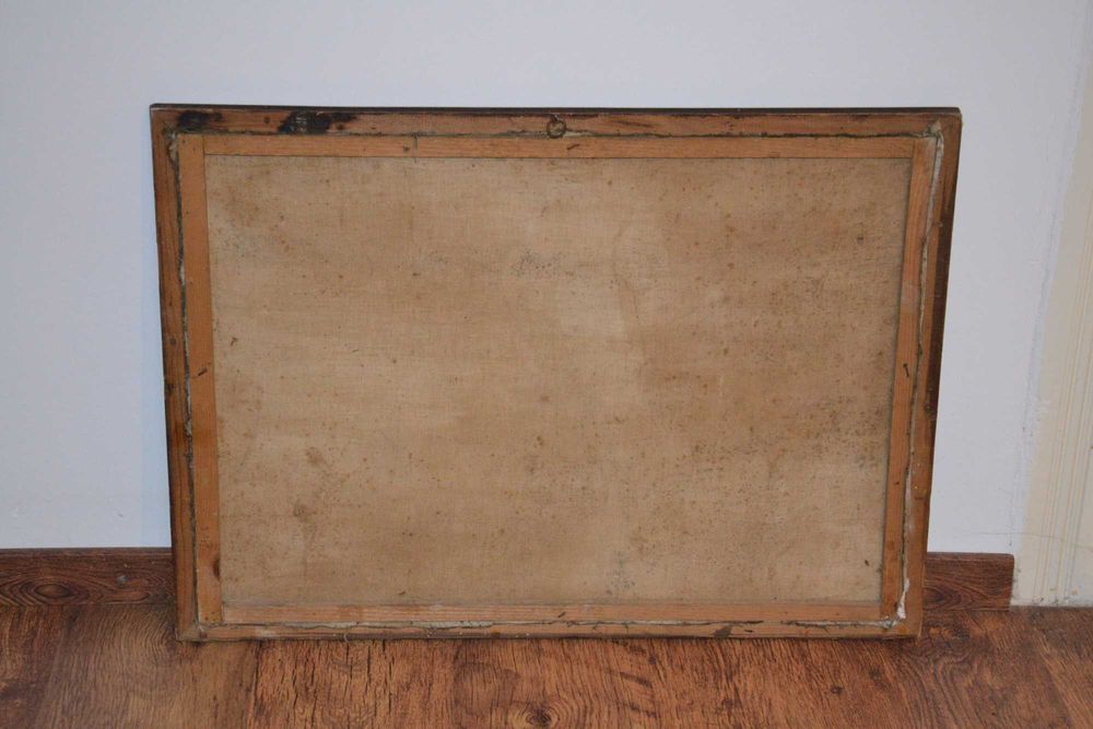 Tablou vechi pictură ulei – Peisaj impresionist cu vaci – 55x74 cm