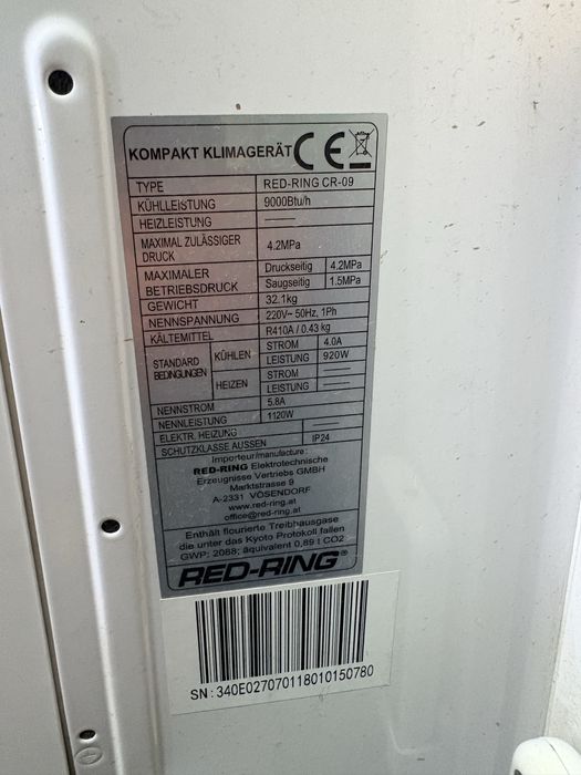 Aer conditionat monobloc 9000 btu RED-RING