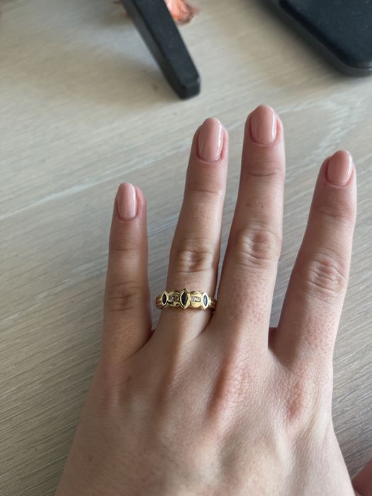 Inel aur galben 14k cu safire