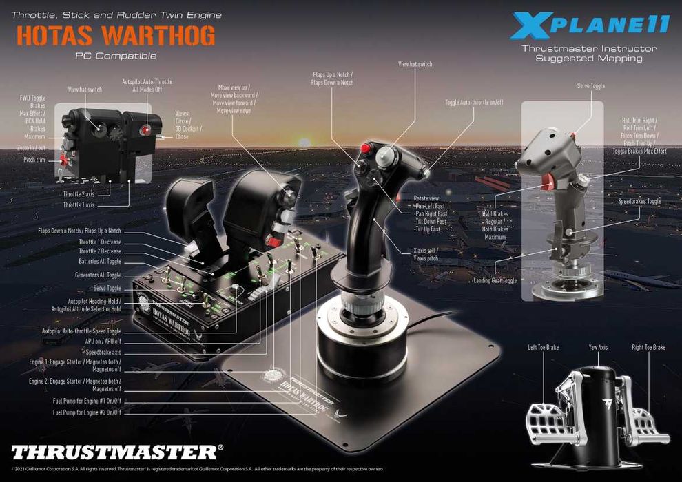Джойстик РУД / РУС Thrustmaster HOTAS Warthog