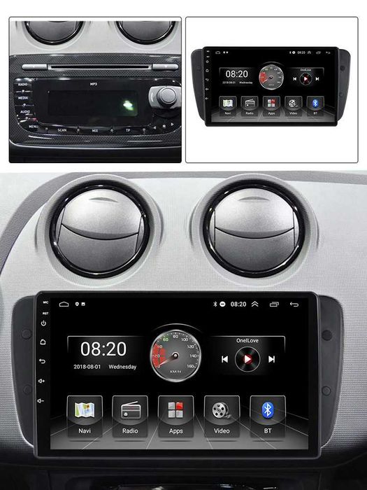 Навигация за Seat Ibiza Двоен дин Мултимедия за Seat Android Сеат 9"